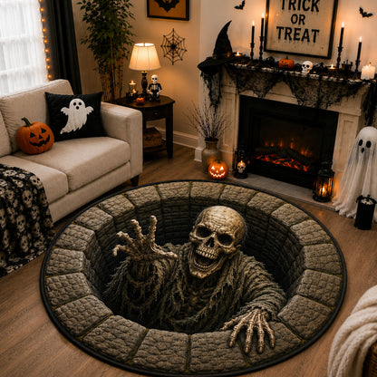Skeleton Hole Quilted Round Mat GFTOLAN1565