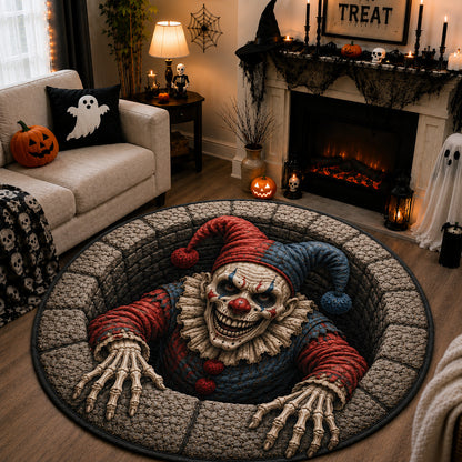 Skeleton Clown Quilted Round Mat GFTOLAN1566