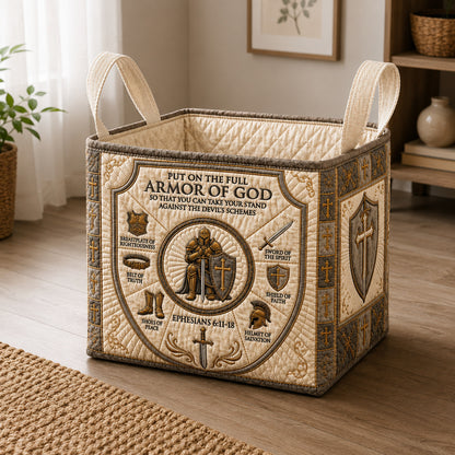 Armor Of God Quilted Storage Basket GFTOLAN1601