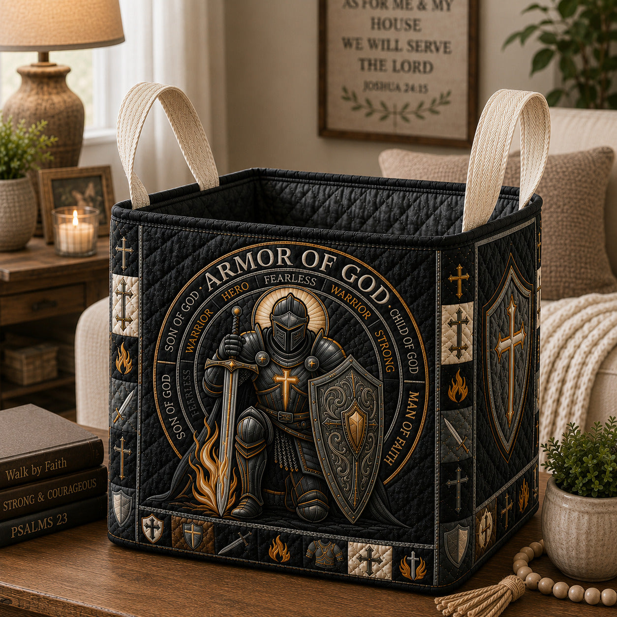 Armor Of God Quilted Storage Basket GFTOLAN1603
