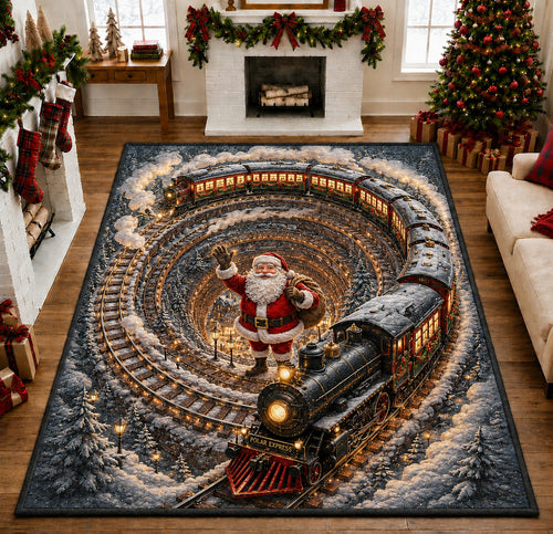 Polar Train Santa Claus Area Rug GFTOLAN1627