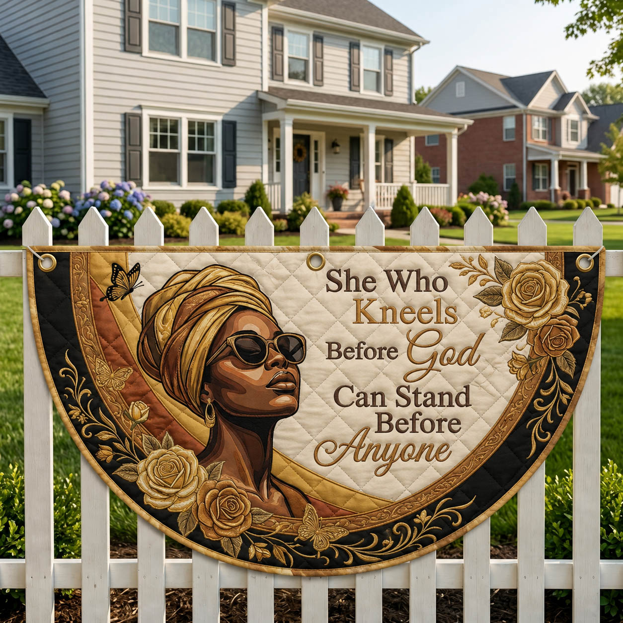 She Who Kneels Before God Fan Flag GFTOLAN196