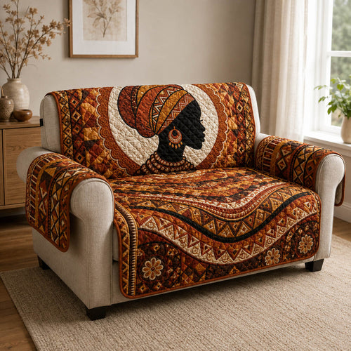 Earth Tone Tribal Queen Quilted Sofa Cover GFTOLAN204