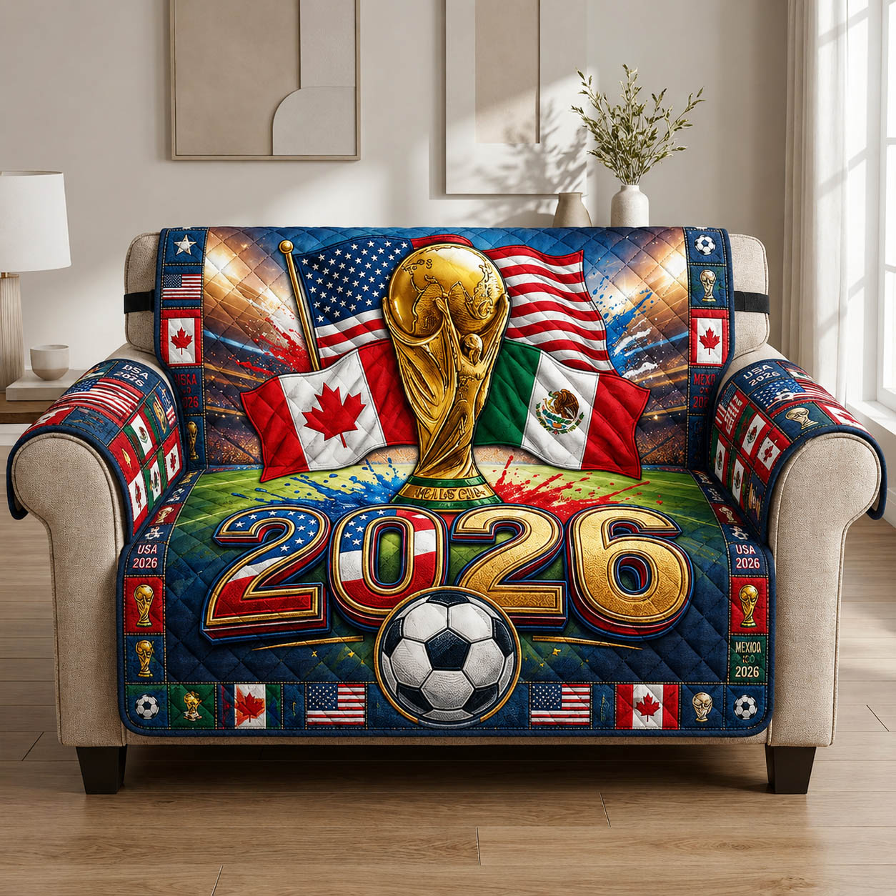 World Cup 2026 Quilted Sofa Cover GFTOLAN231