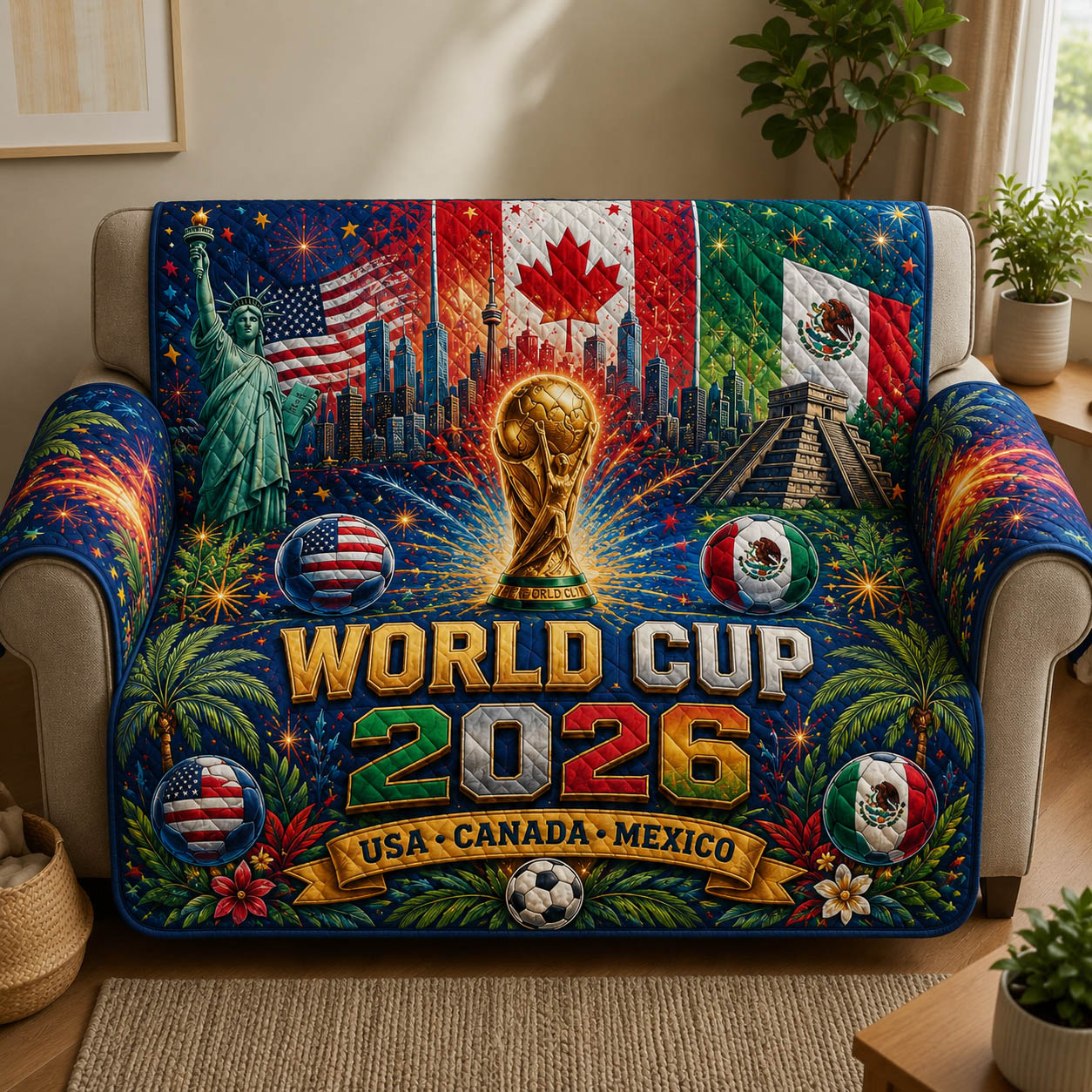 World Cup 2026 Quilted Sofa Cover GFTOLAN237