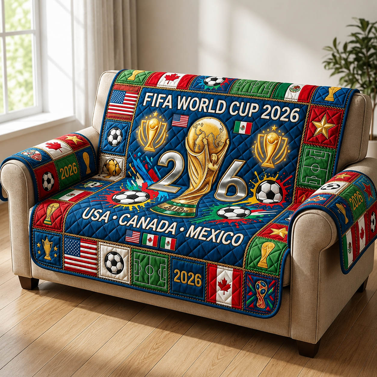 World Cup 2026 Quilted Sofa Cover GFTOLAN238