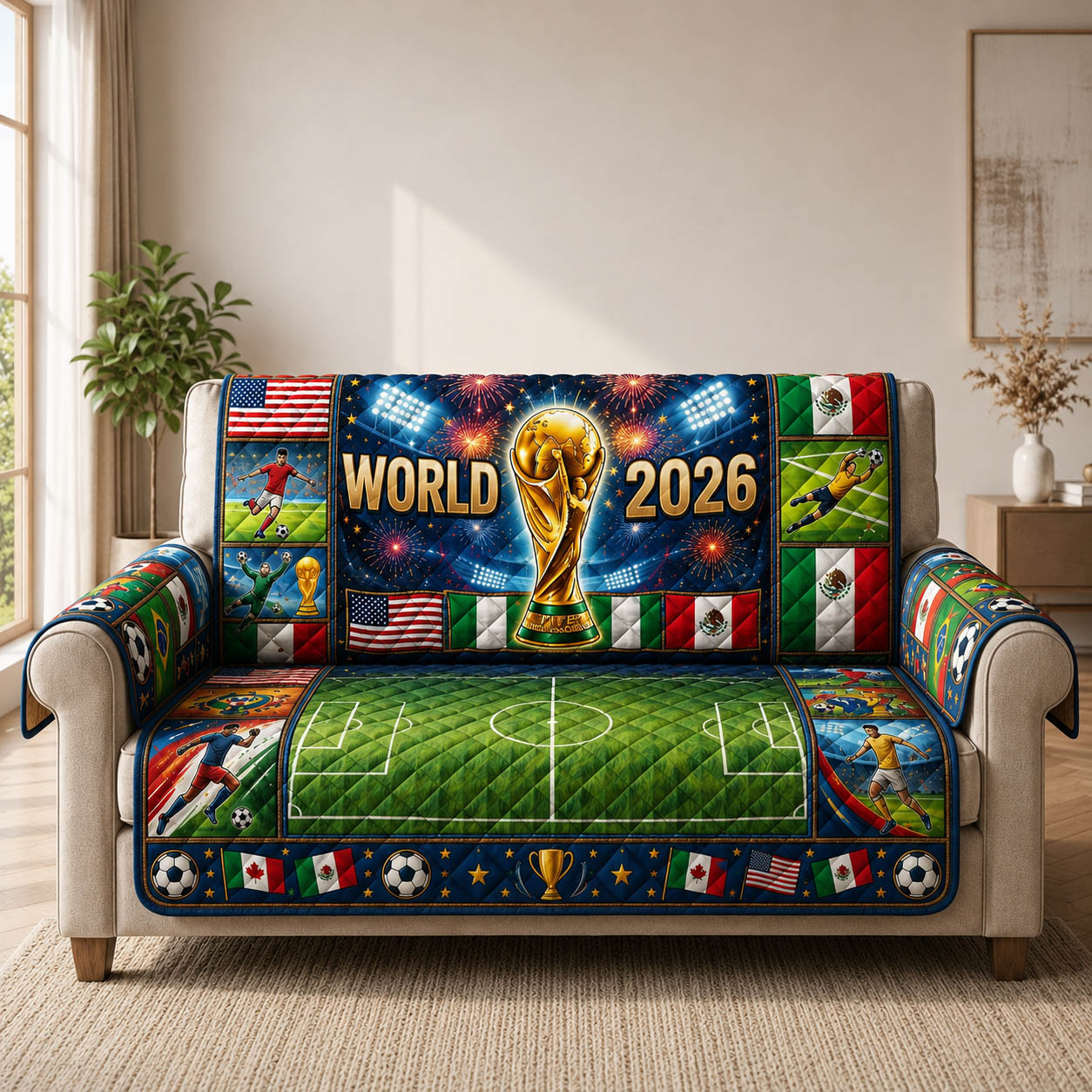 World Cup 2026 Quilted Sofa Cover GFTOLAN239
