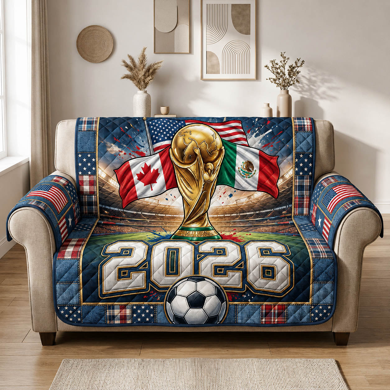 World Cup 2026 Quilted Sofa Cover GFTOLAN240