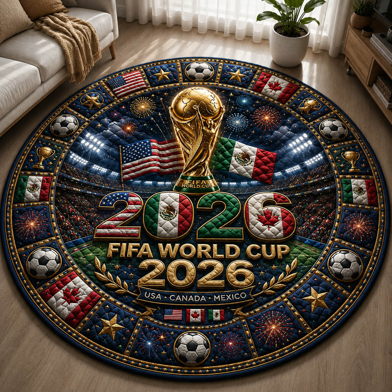World Cup Quilted Round Mat GFTOLAN247