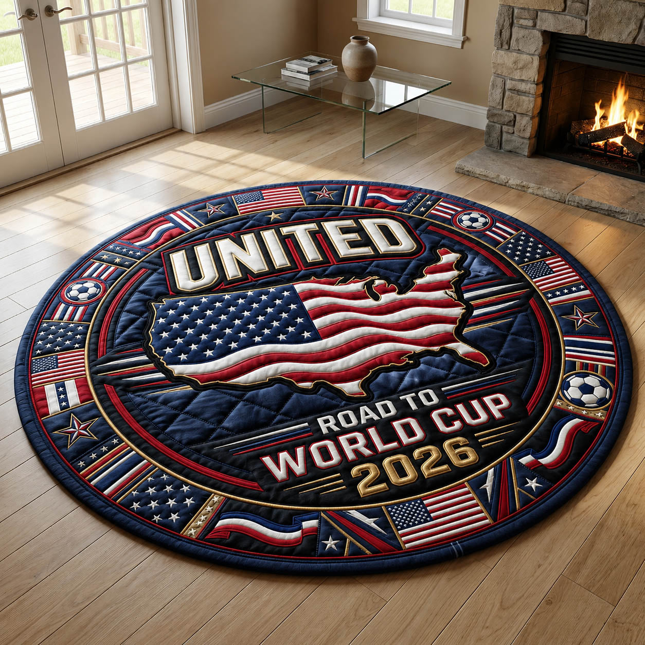 USA World Cup Quilted Round Mat GFTOLAN250