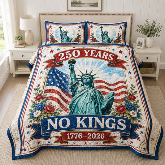 250 years No Kings 3-Piece Quilted Bedding Set GFTOLAN27