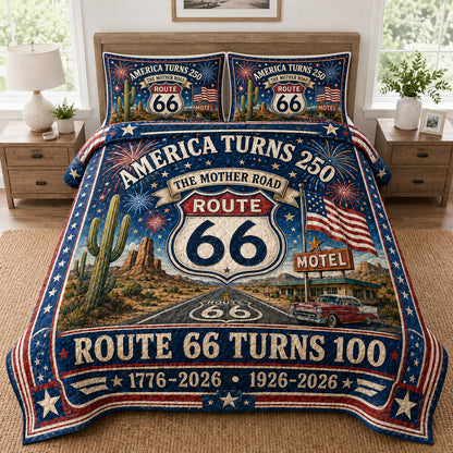 Route 66 Turn 100 3-Piece Quilted Bedding Set GFTOLAN29