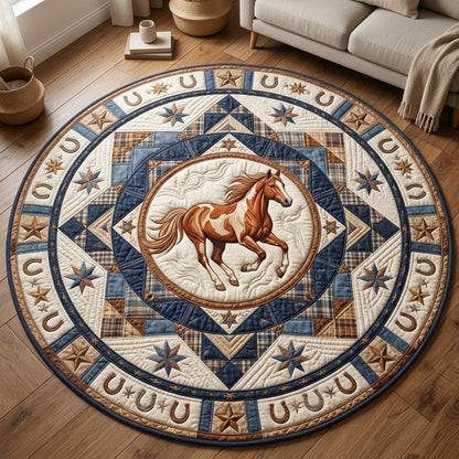 Farmhouse Horse Quilted Round Mat GFTOLAN293