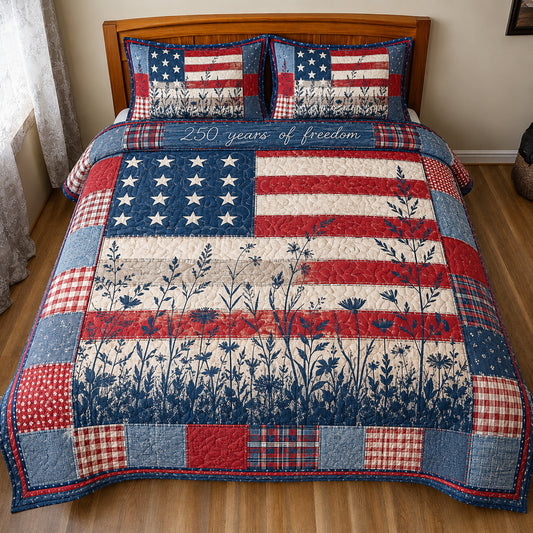 Freedom Patchwork 3-Piece Quilted Bedding Set GFTOLAN30
