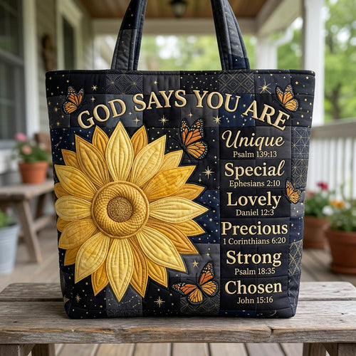 God Says You Are Quilted Tote Bag GFTOLAN352