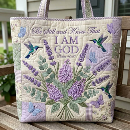 Be Still Hummingbird Quilted Tote Bag GFTOLAN353