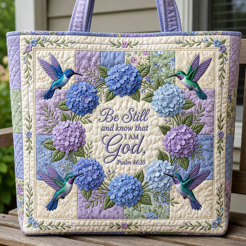 Be Still Hydrangea Quilted Tote Bag GFTOLAN356