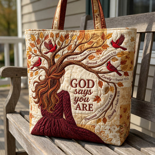 God Says You Are Quilted Tote Bag GFTOLAN358