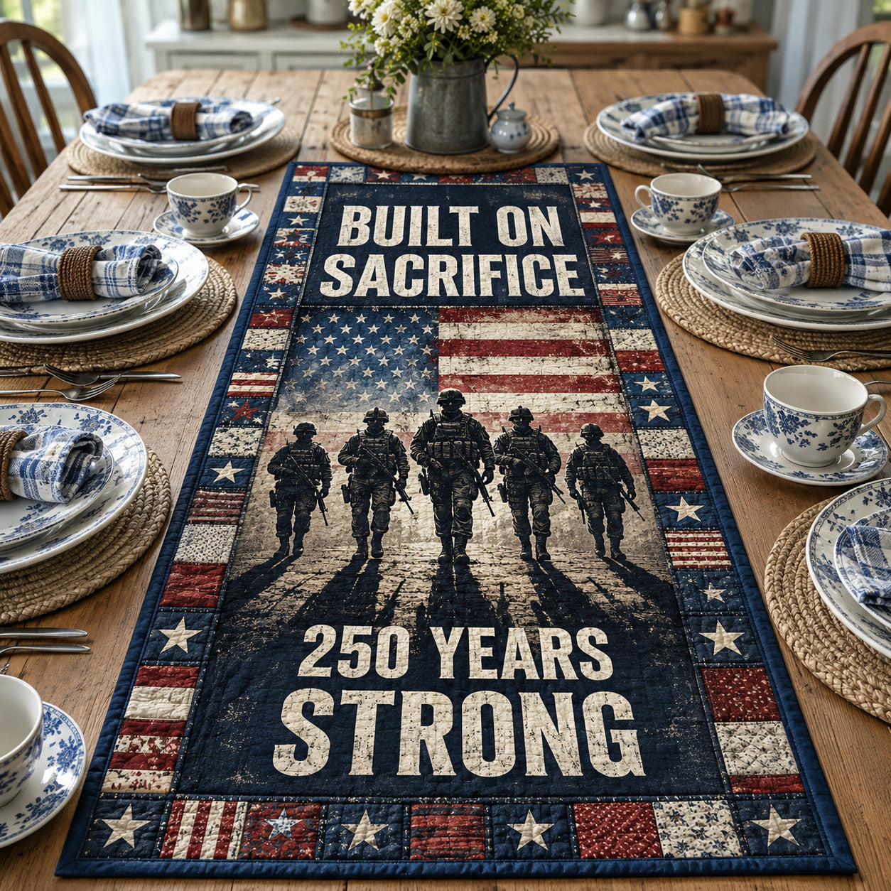 Freedom Sacrifice Quilted Table Runner GFTOLAN36