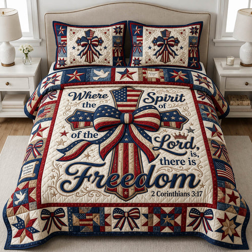 Faith Cross 3-Piece Quilted Bedding Set GFTOLAN361