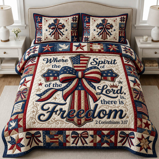 Faith Cross 3-Piece Quilted Bedding Set GFTOLAN361