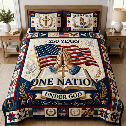 One Nation Under God 3-Piece Quilted Bedding Set GFTOLAN362