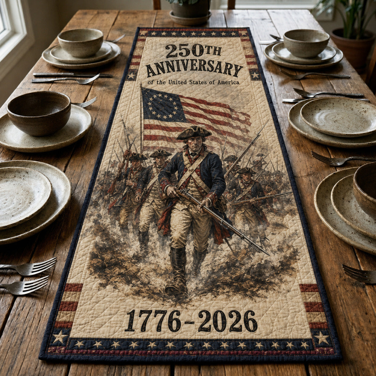 Revolutionary War Quilted Table Runner GFTOLAN44