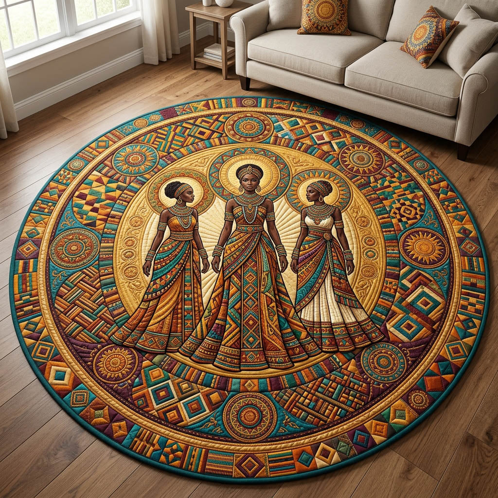African Heritage Quilted Round Mat GFTOLAN454