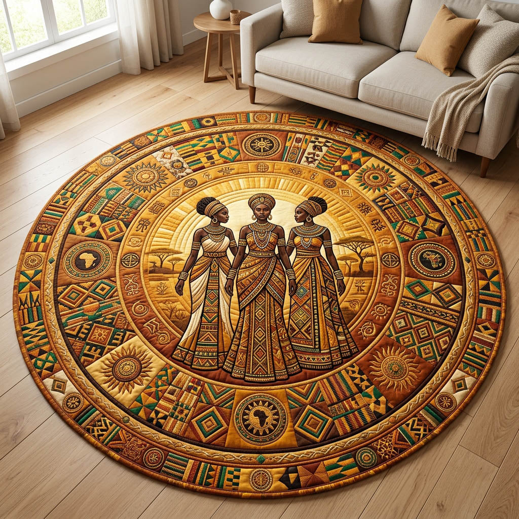 African Heritage Quilted Round Mat GFTOLAN455