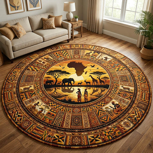 African Heritage Quilted Round Mat GFTOLAN456