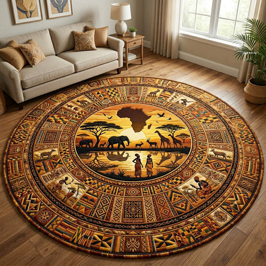 African Heritage Quilted Round Mat GFTOLAN456