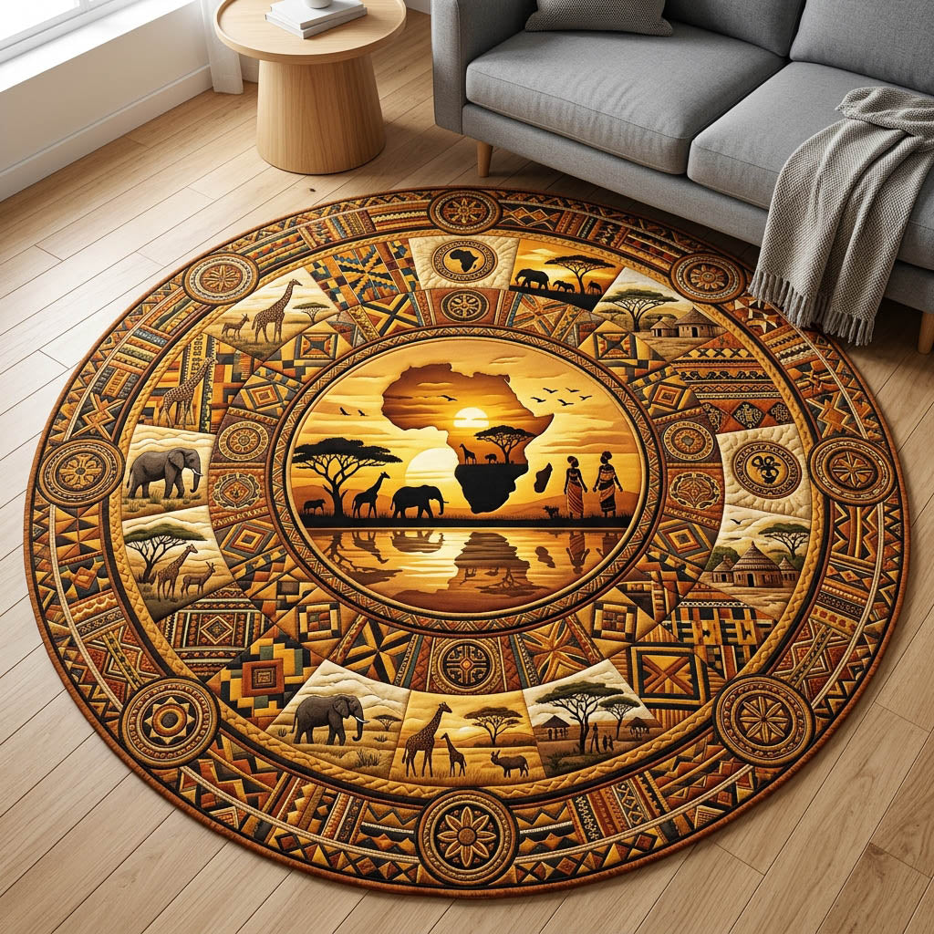 African Heritage Quilted Round Mat GFTOLAN457