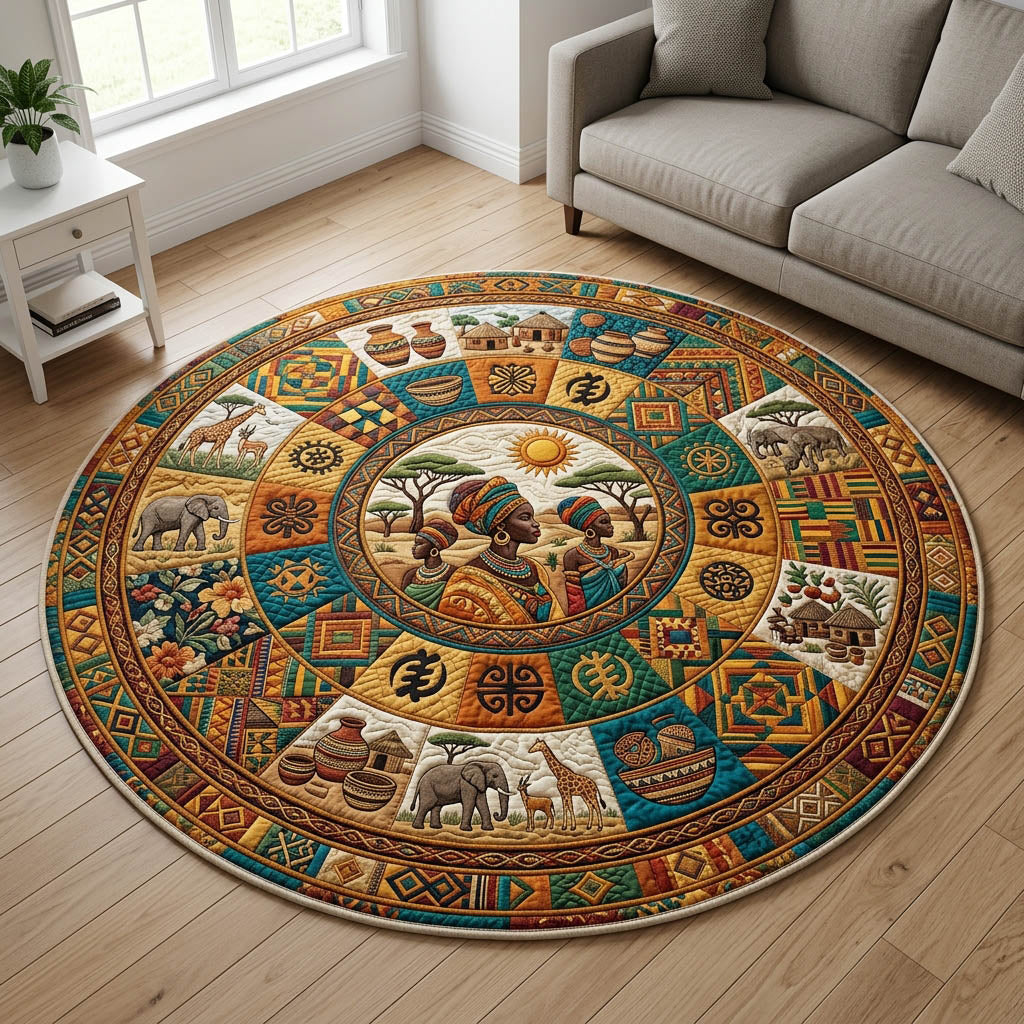 African Heritage Quilted Round Mat GFTOLAN458