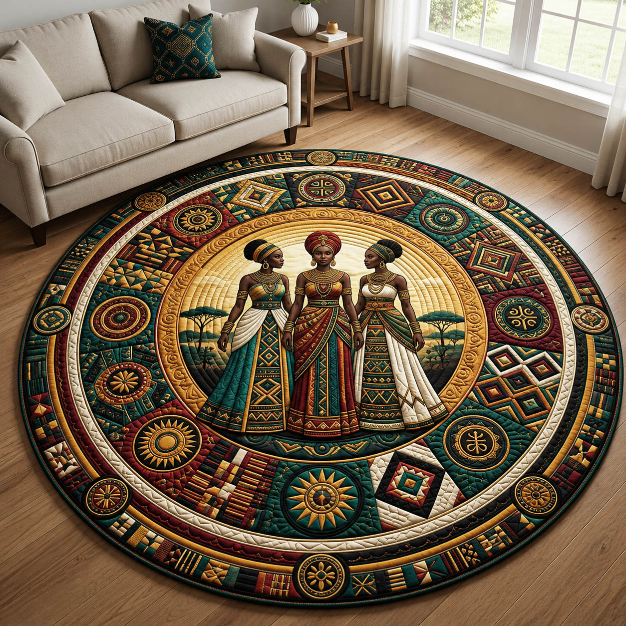 African Heritage Quilted Round Mat GFTOLAN460