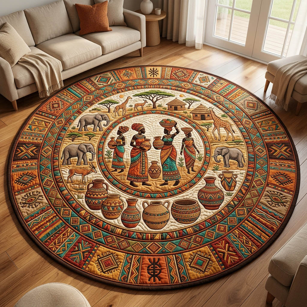 African Heritage Quilted Round Mat GFTOLAN461