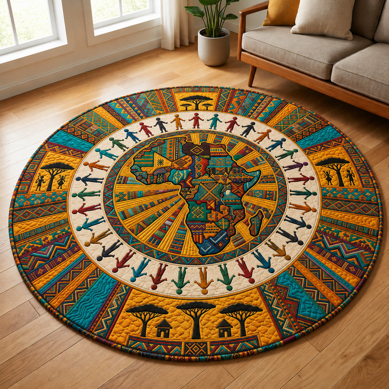 African Heritage Quilted Round Mat GFTOLAN463