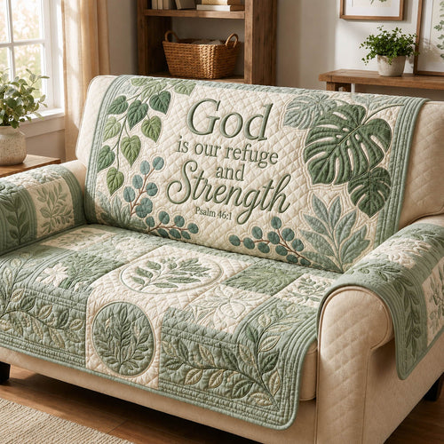 Monstera Psalm 46 1  Quilted Sofa Cover GFTOLAN468