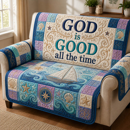 God Is Good All The Time Quilted Sofa Cover GFTOLAN471