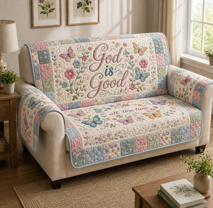 God Is Good All The Time Quilted Sofa Cover GFTOLAN473