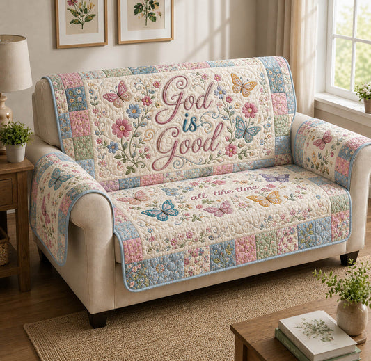 God Is Good All The Time Quilted Sofa Cover GFTOLAN473