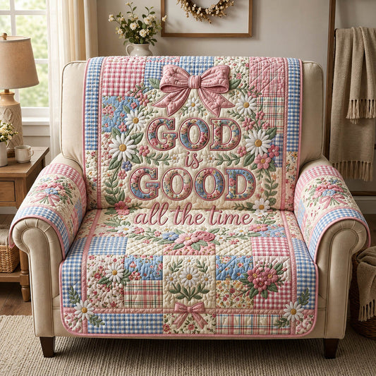 God Is Good All The Time Quilted Sofa Cover GFTOLAN475