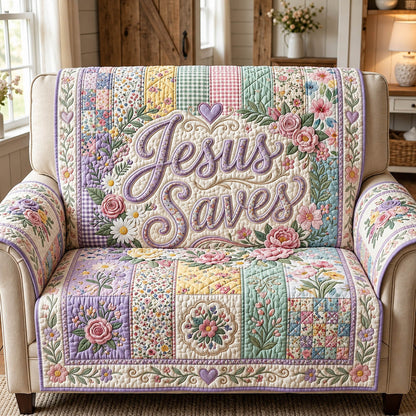Jesus Save Quilted Sofa Cover GFTOLAN476