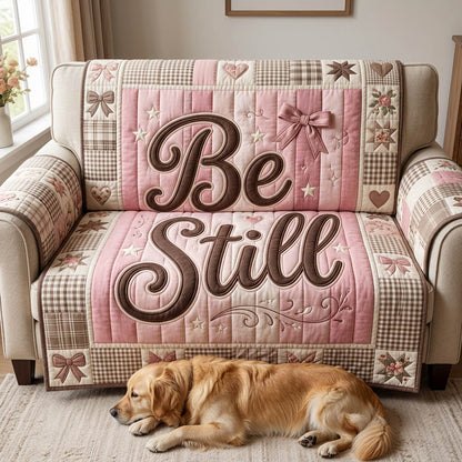 Be Still Stripped Quilted Sofa Cover GFTOLAN478