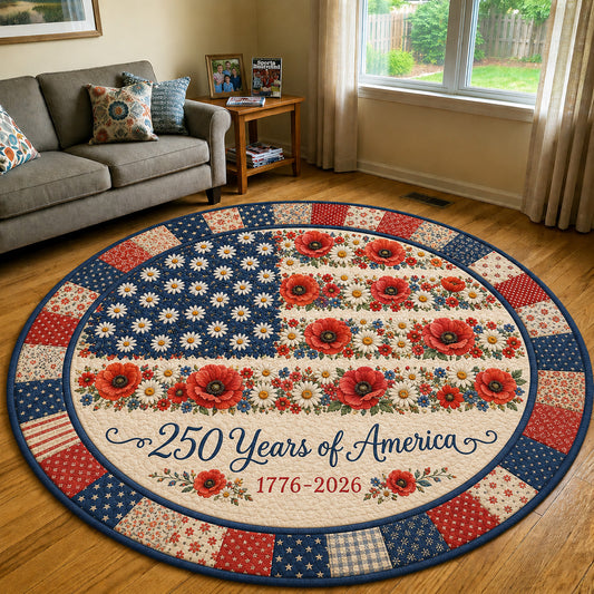 Floral Freedom Quilted Round Mat GFTOLAN51
