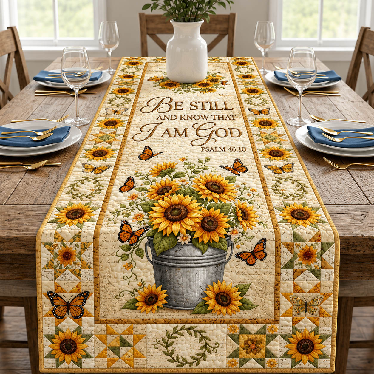 Faithful Bible Verse Quilted Table Runner GFTOLAN529
