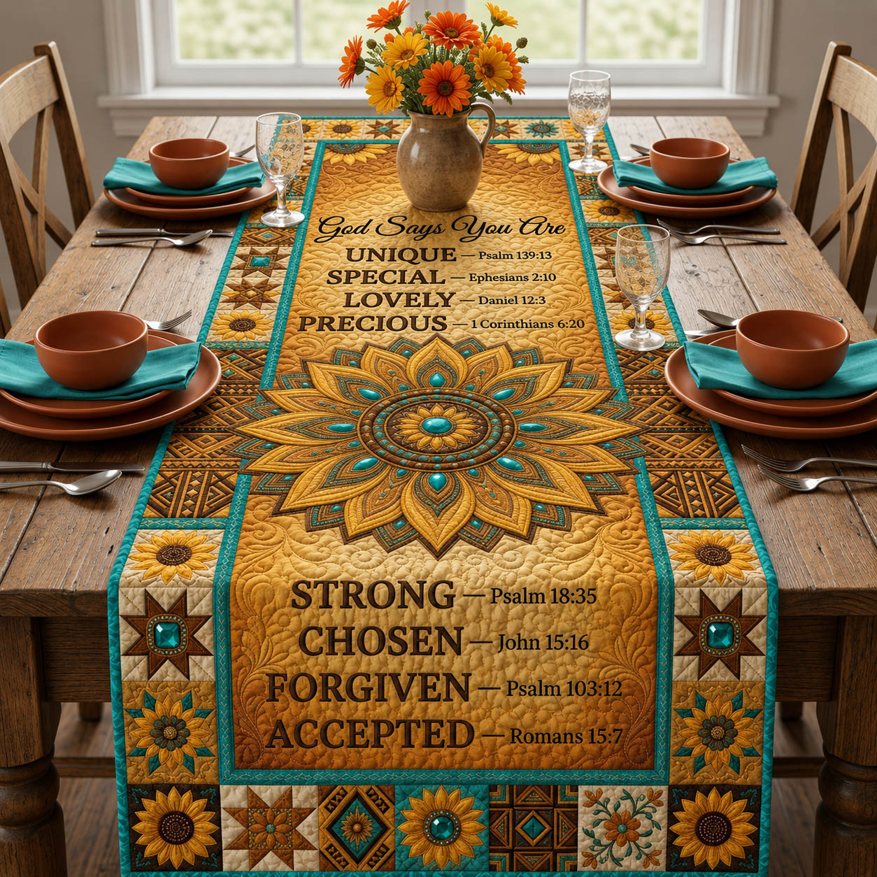 God Says You Are Quilted Table Runner GFTOLAN531
