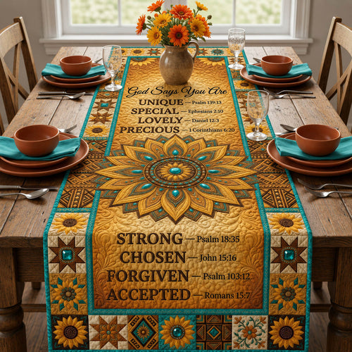 God Says You Are Quilted Table Runner GFTOLAN531