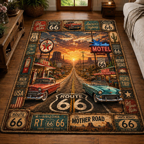 America Route 66 100 Years Area Rug GFTOLAN597
