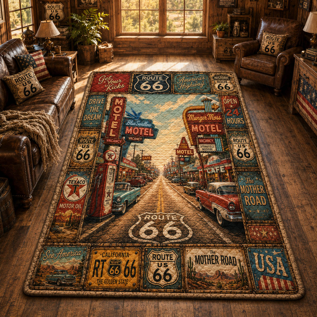 America Route 66 100 Years Area Rug GFTOLAN598