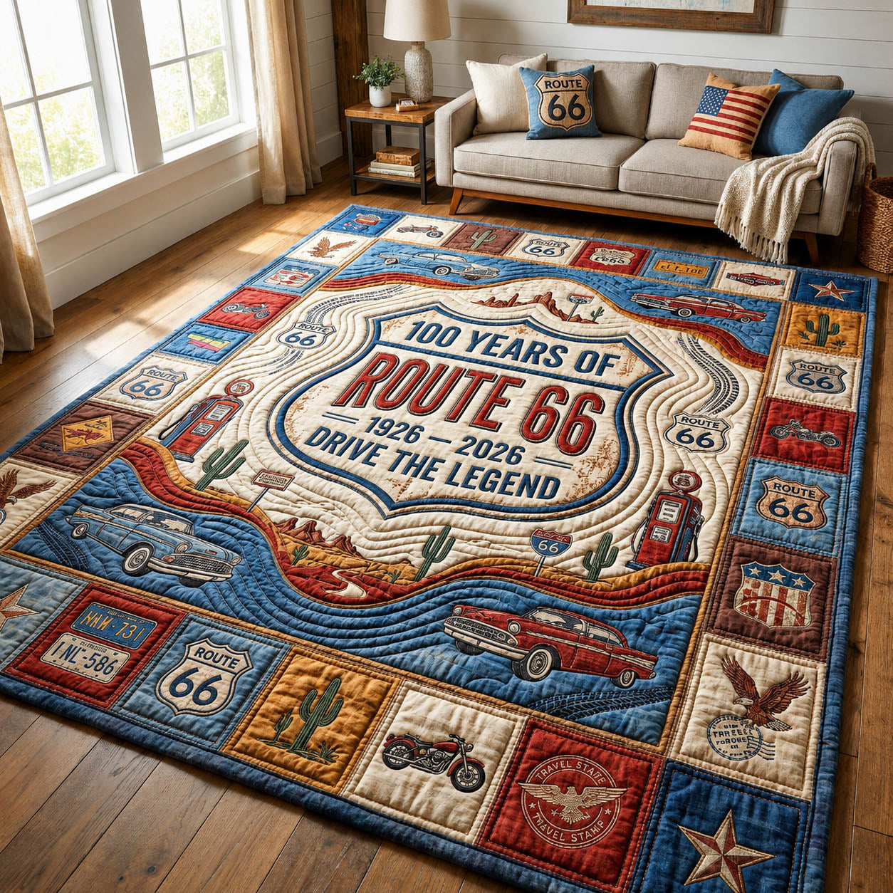 America Route 66 100 Years Area Rug GFTOLAN600